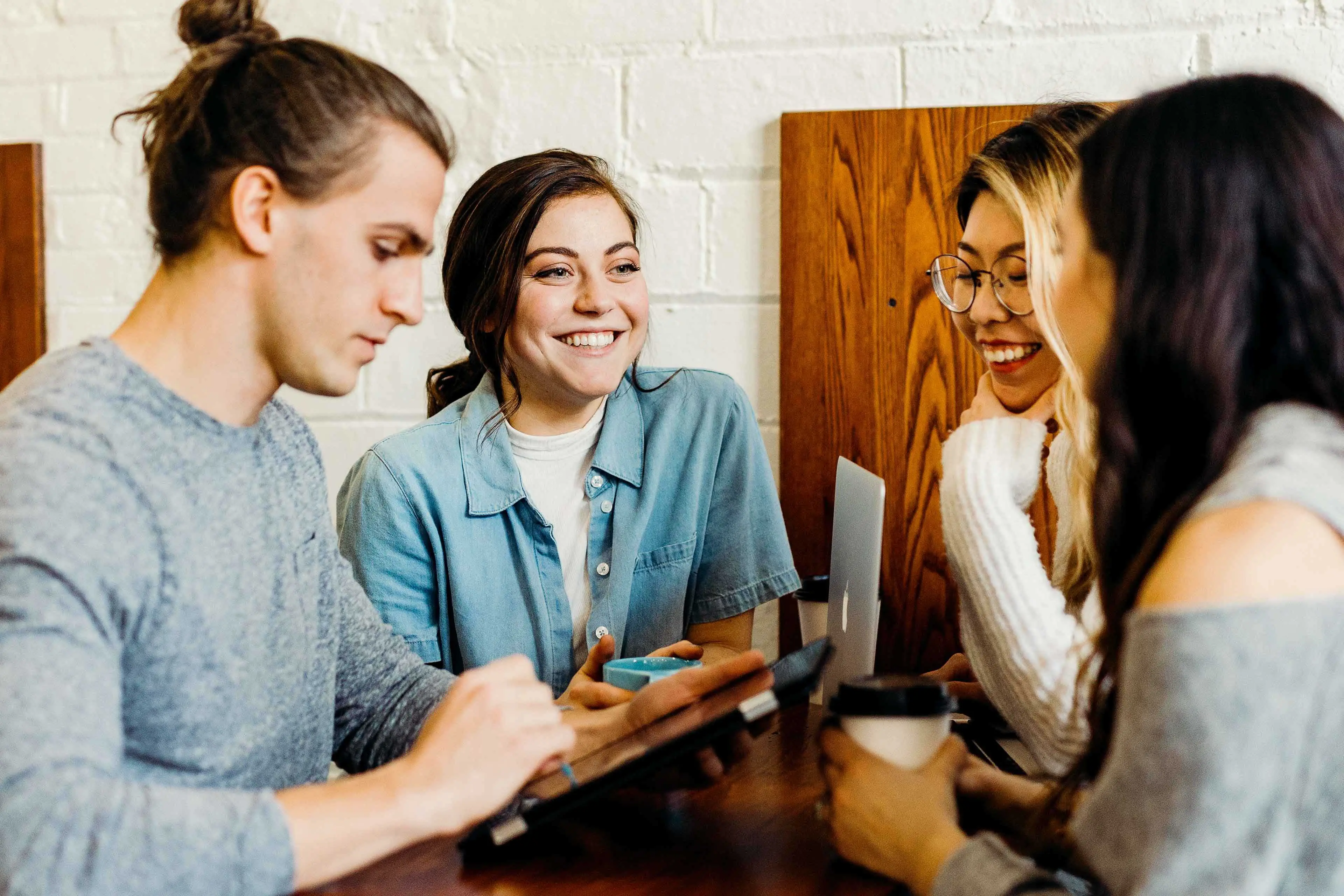 Students sitting in coffee shop